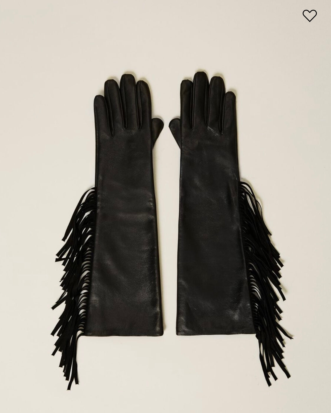 Leather gloves with fringes