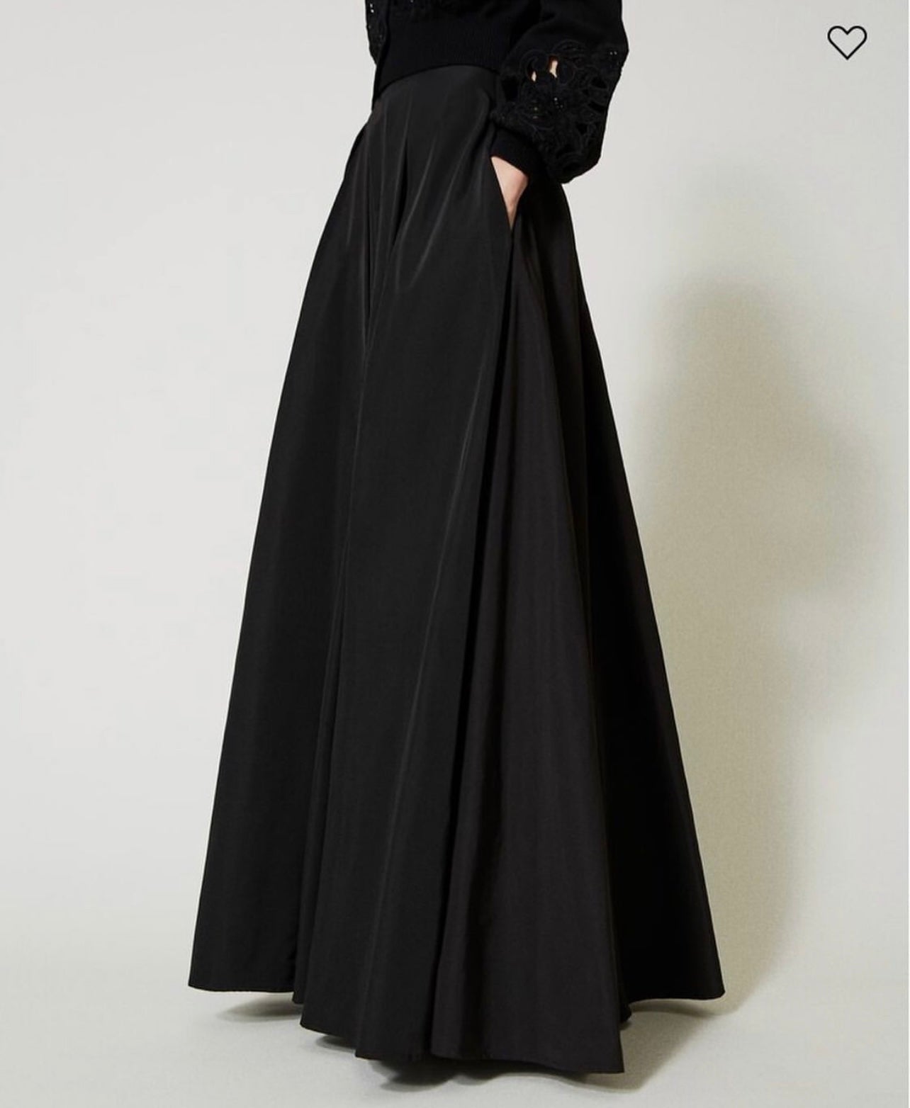 Long taffeta skirt