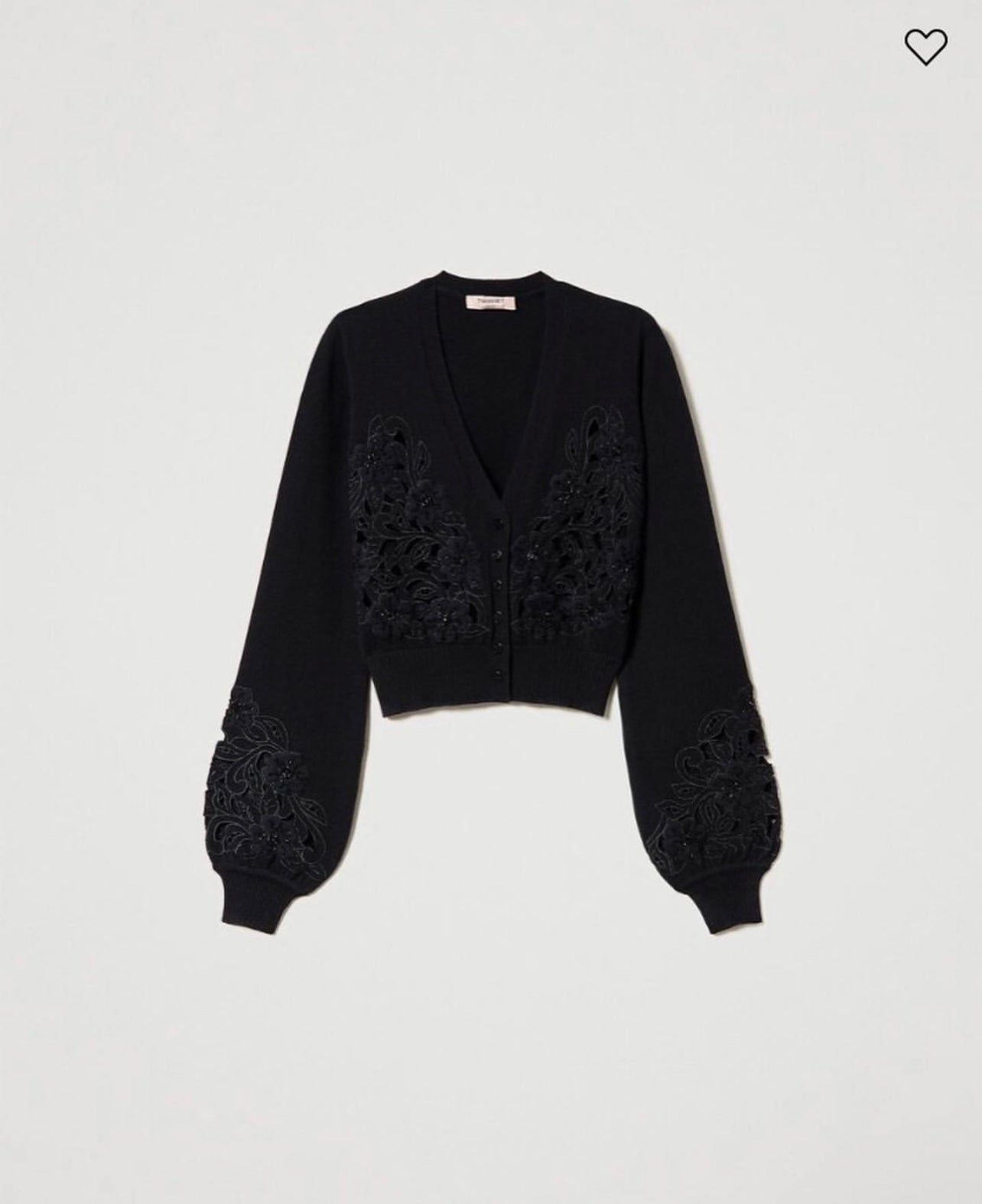 Cardigan with floral bead embroidery