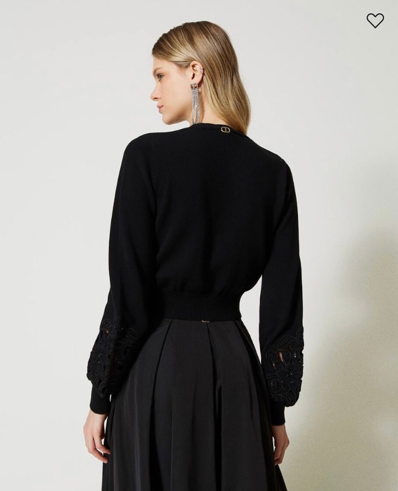 Cardigan with floral bead embroidery