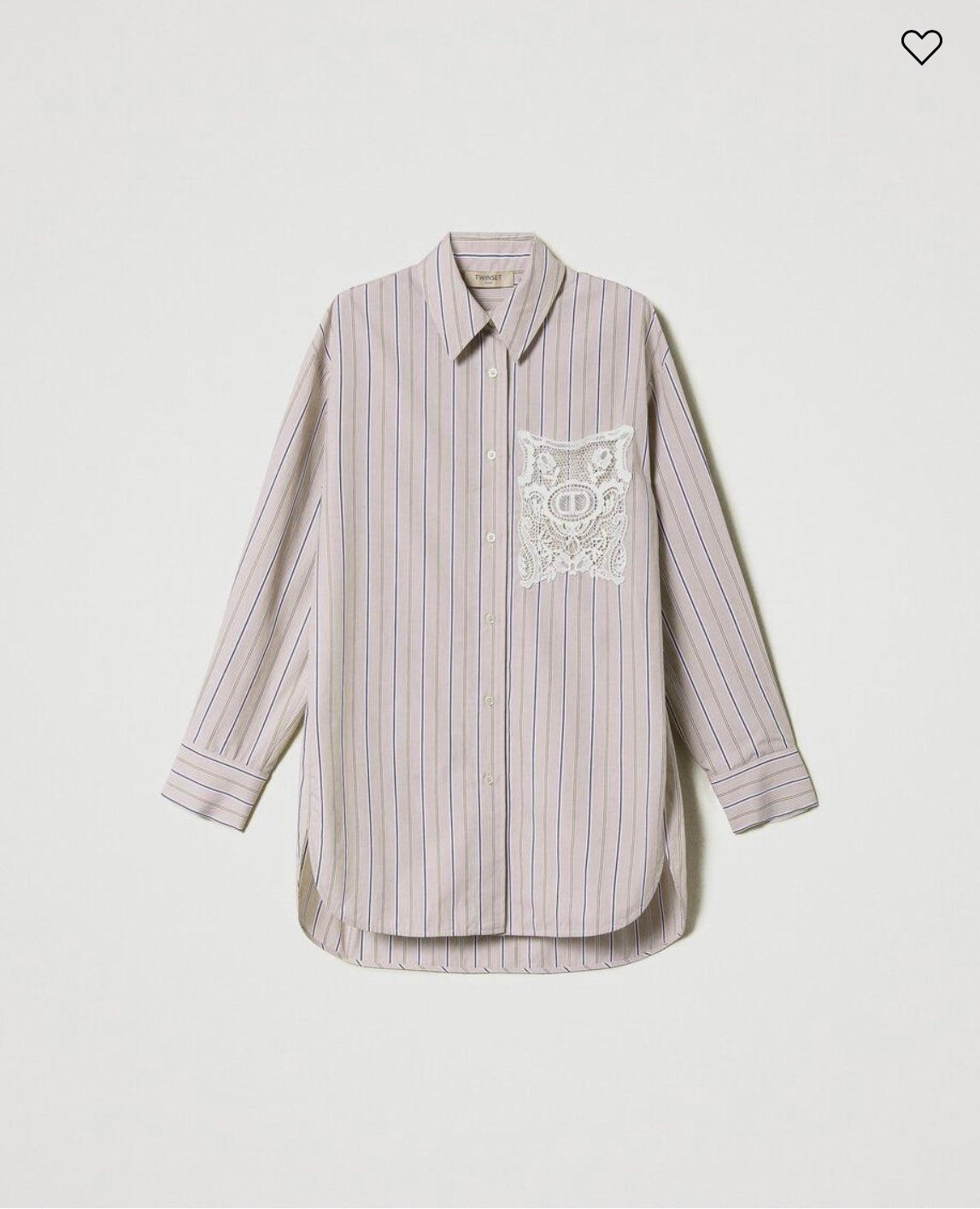 Pinstripe lace-pocket shirt