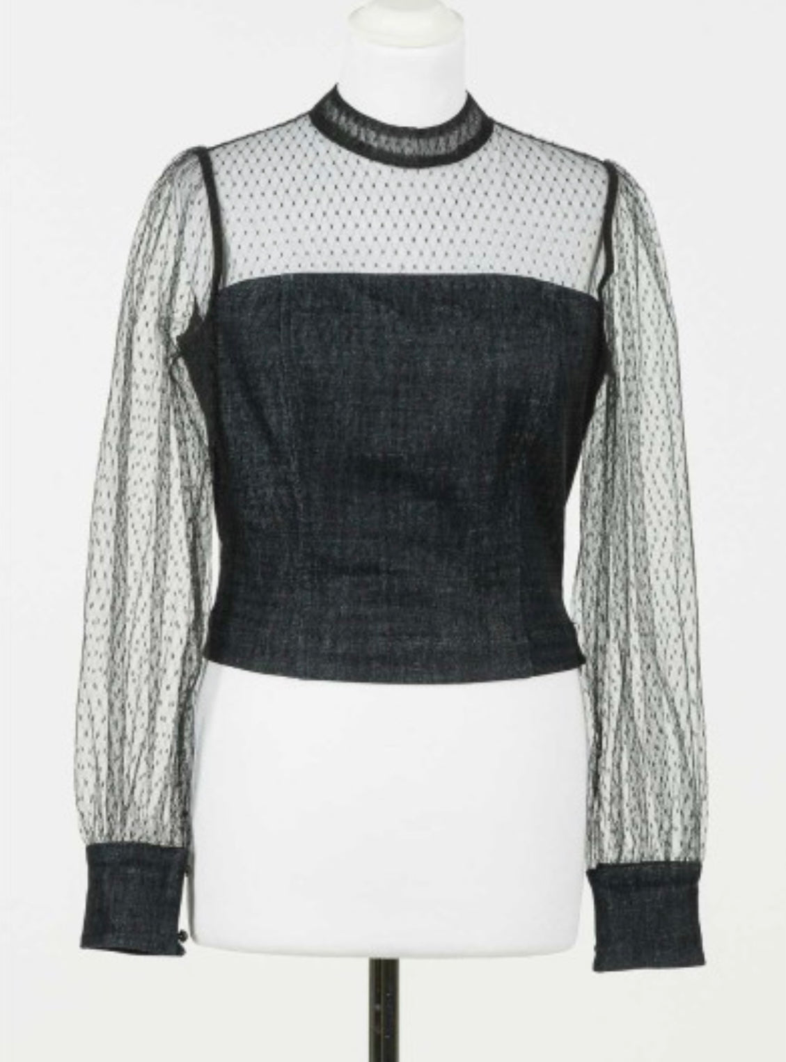 Rock tulle-layered MAXI SHIRT