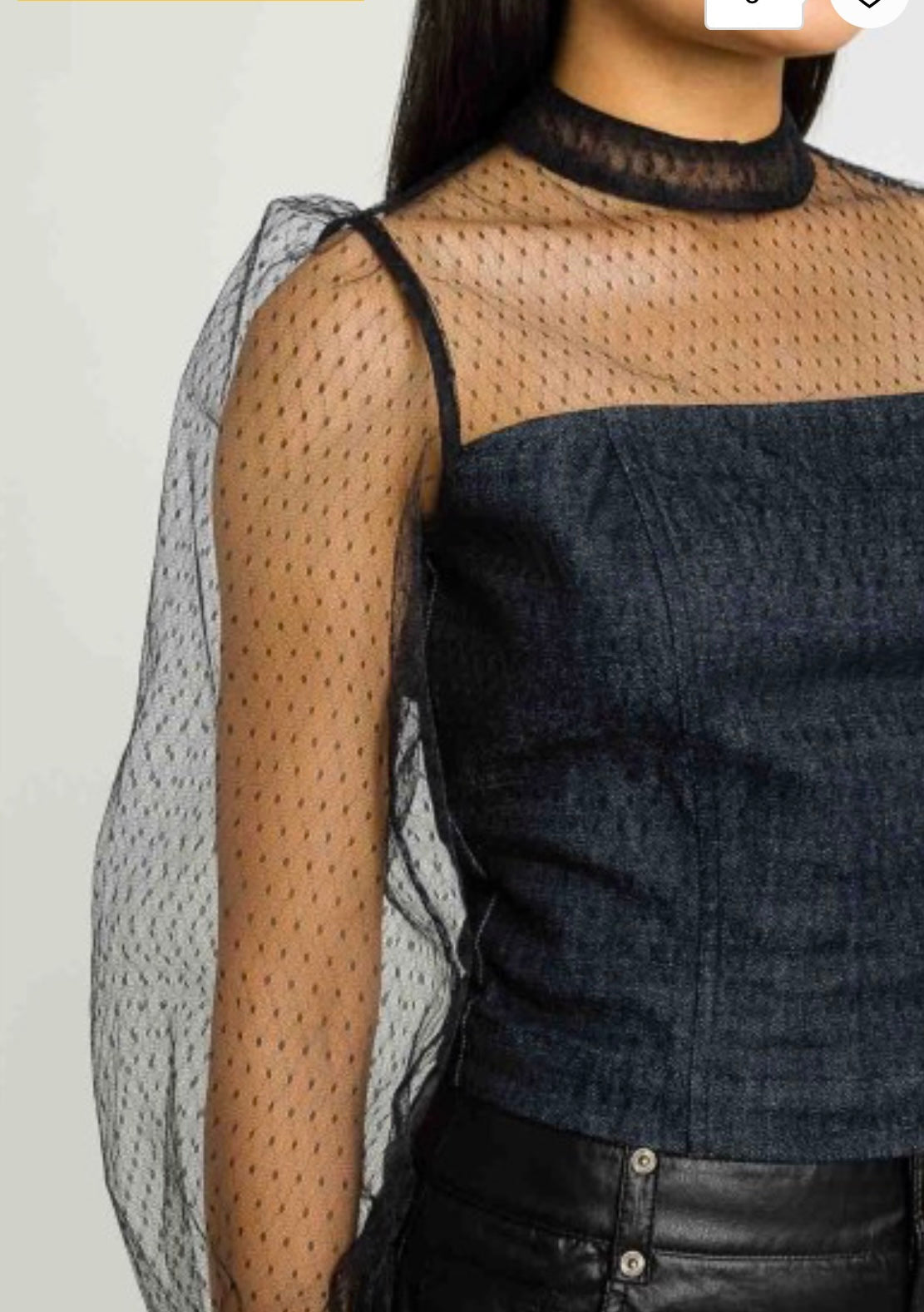 Rock tulle-layered MAXI SHIRT