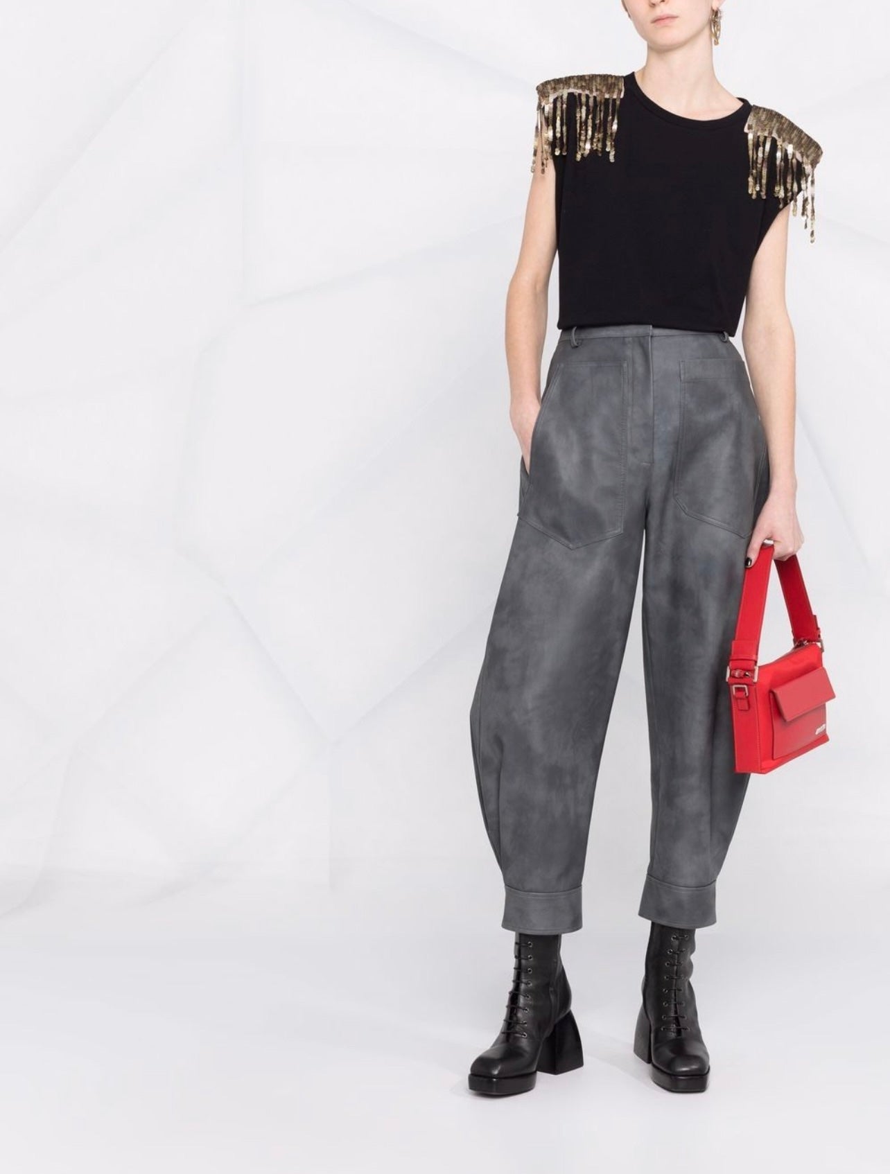 sequin-embellished sleeveless T-shirt