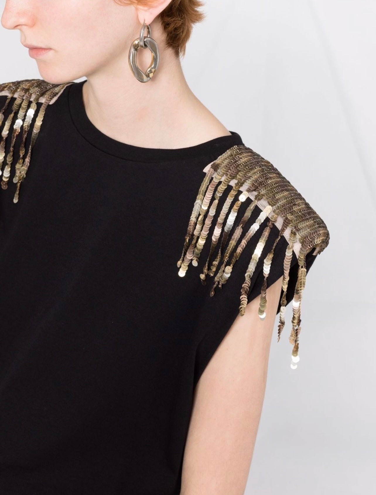 sequin-embellished sleeveless T-shirt