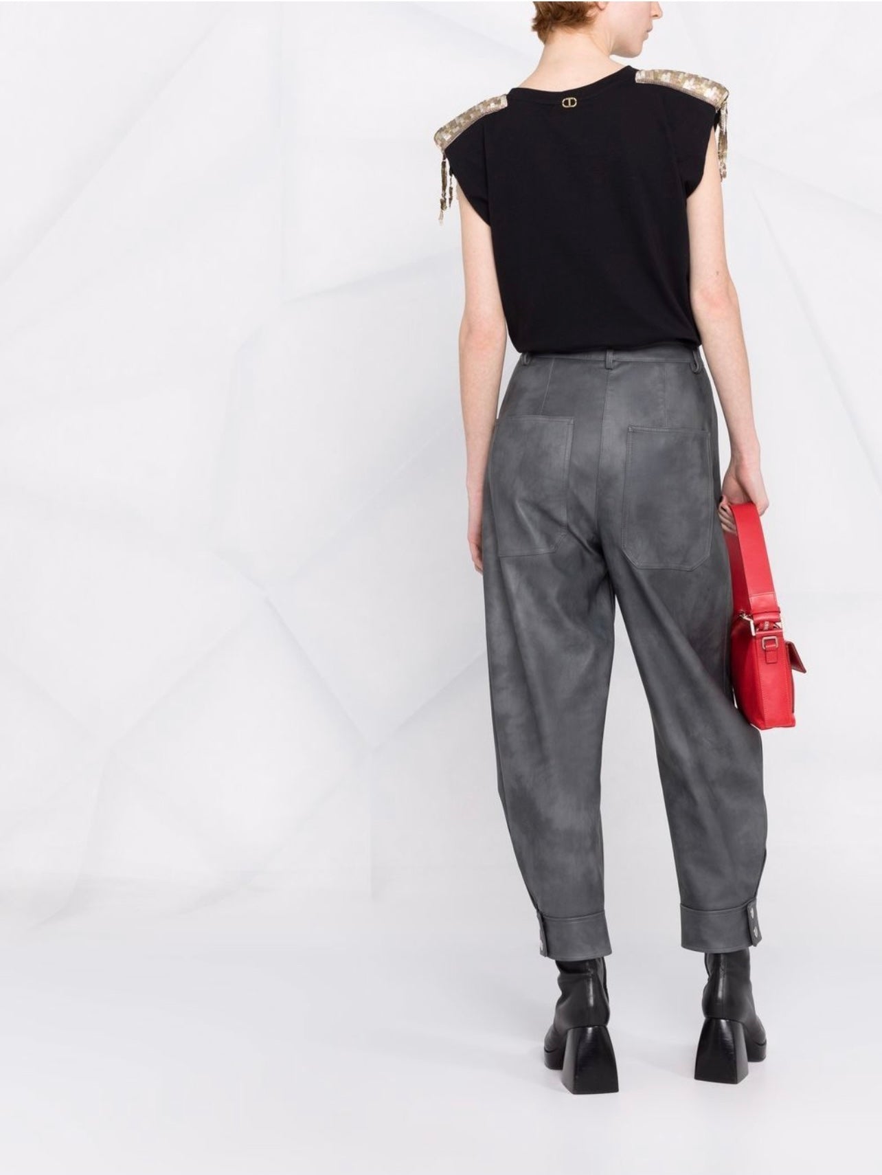 sequin-embellished sleeveless T-shirt