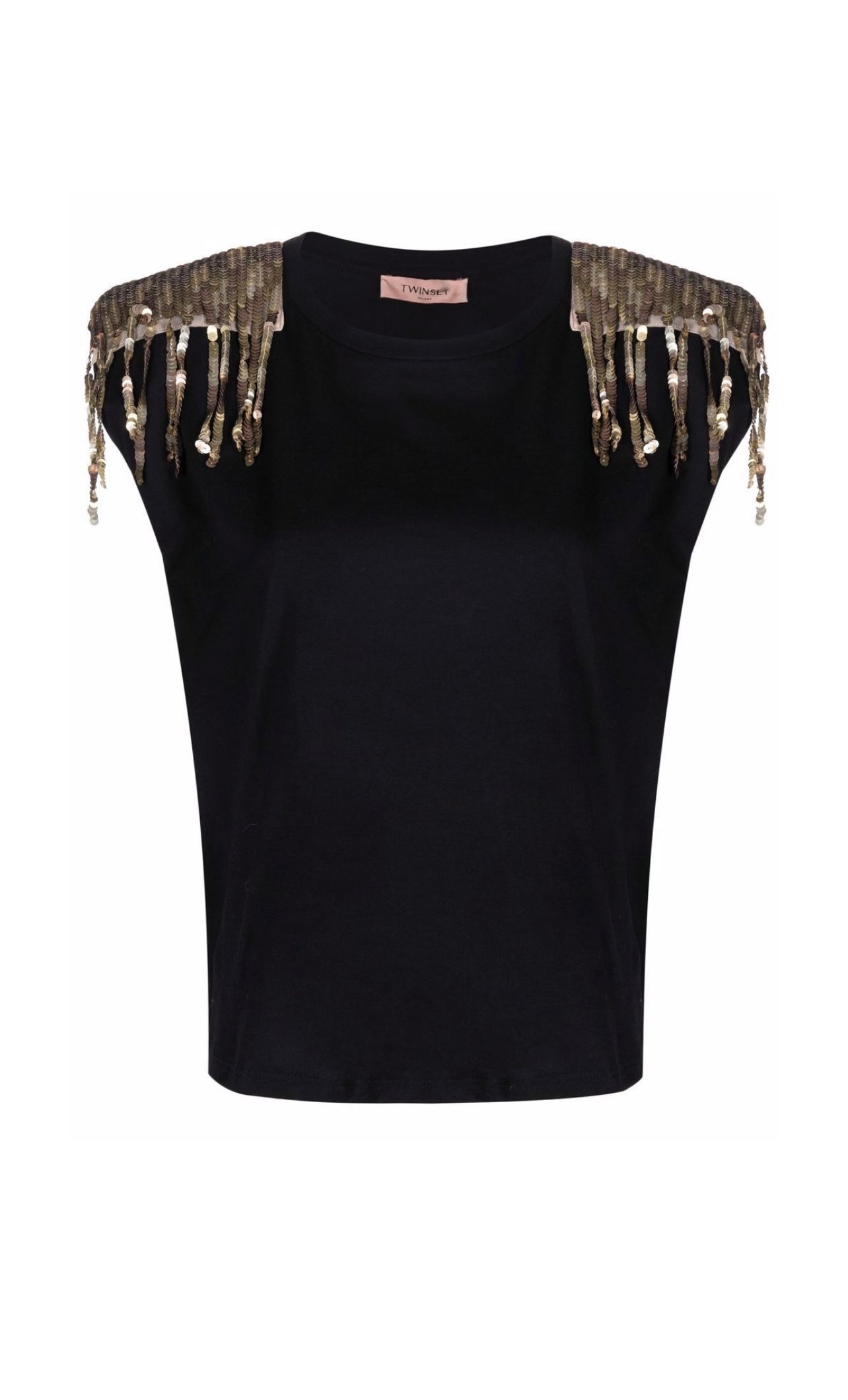 sequin-embellished sleeveless T-shirt