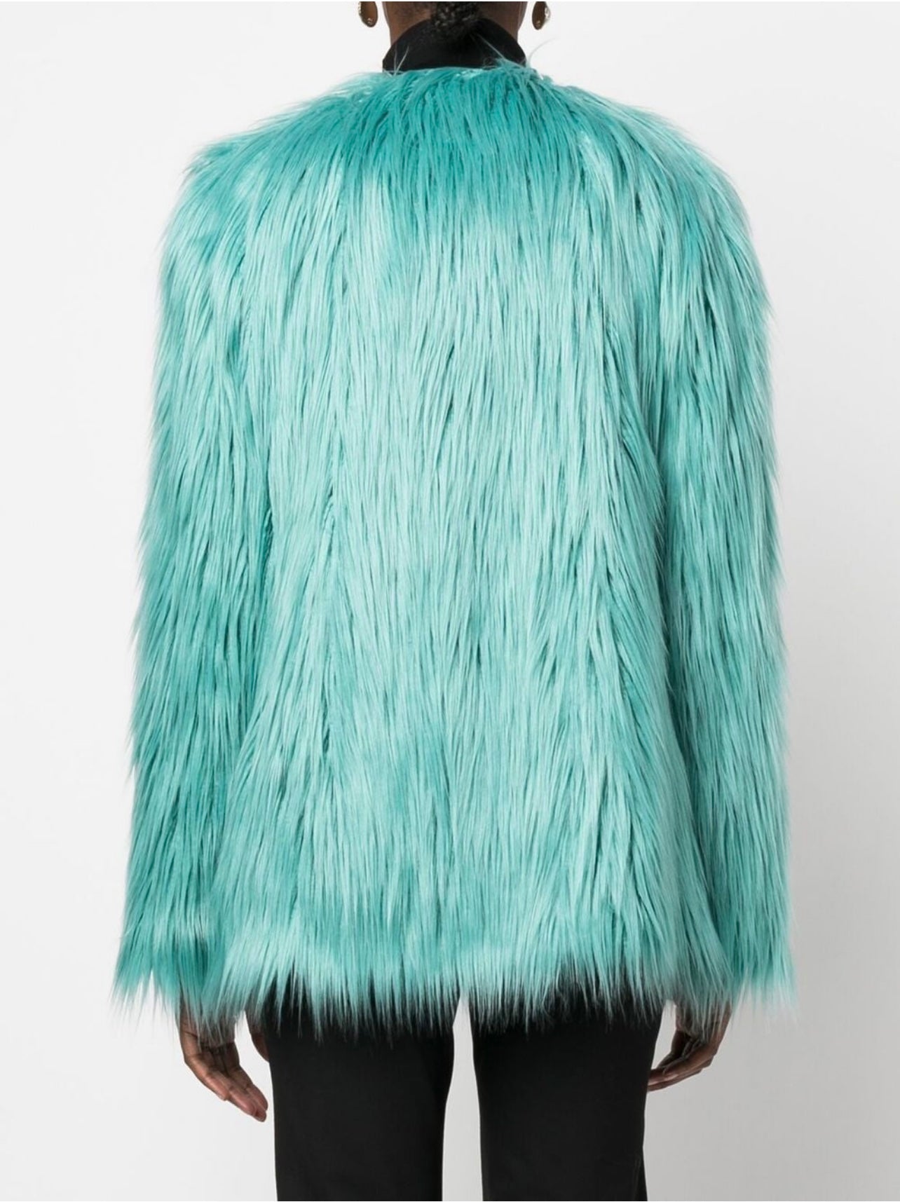 Faux fur pea coat