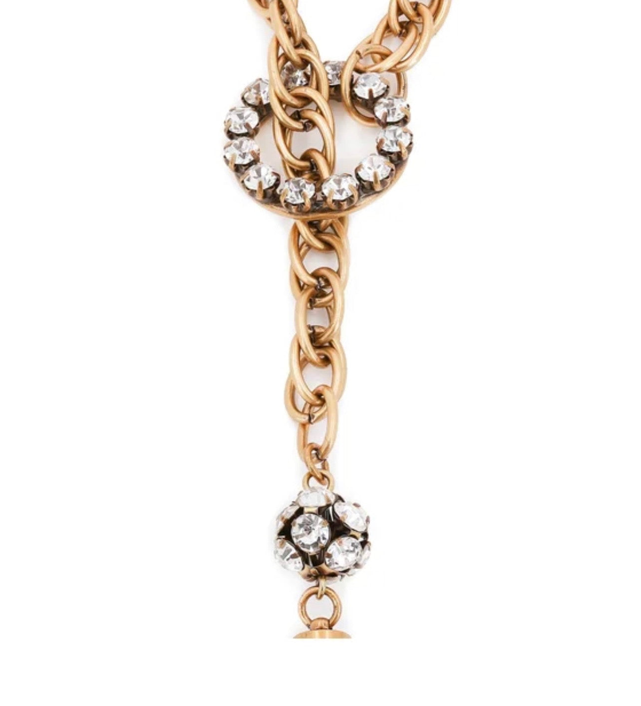 Chain necklace with bezels