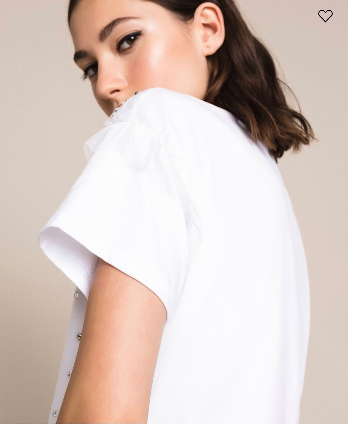 T-shirt with embroidered tulle