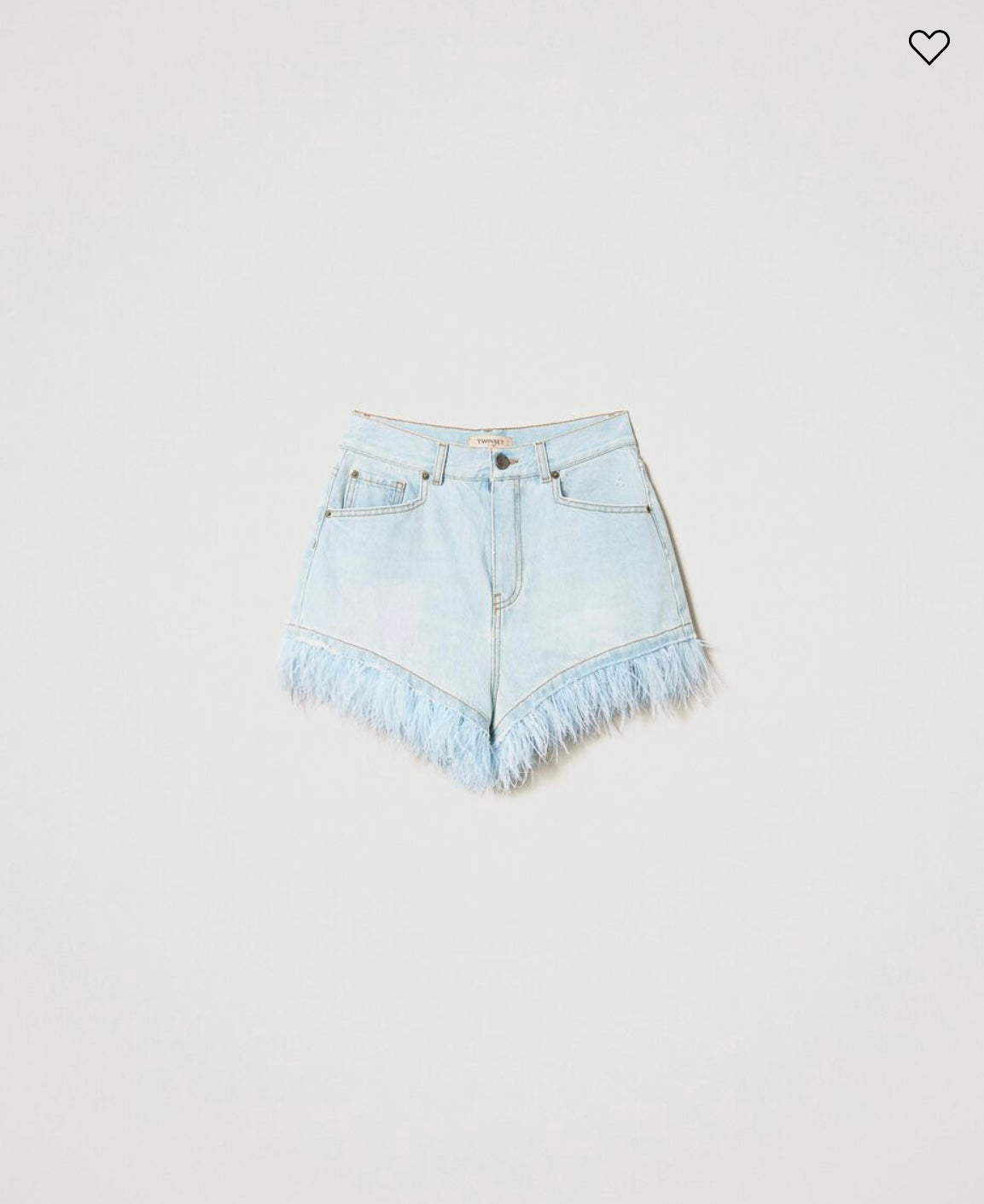 Twin-Set Denim shorts with feathers