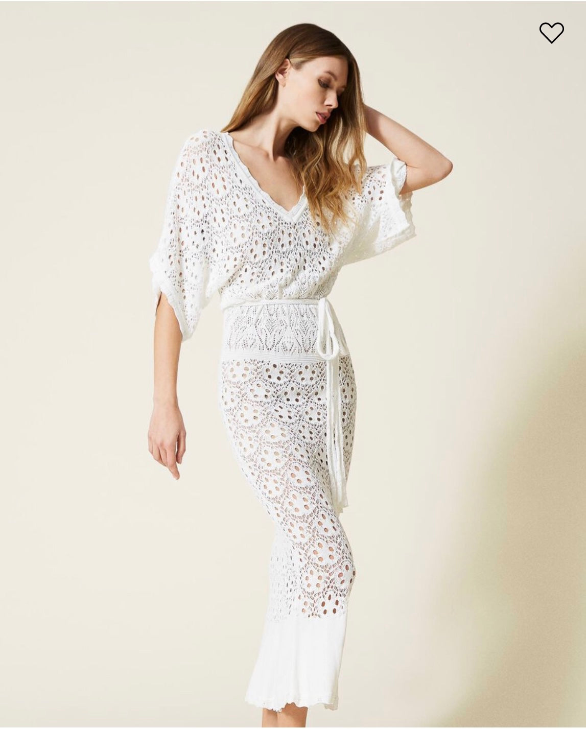 Abito lungo traforato a fiori