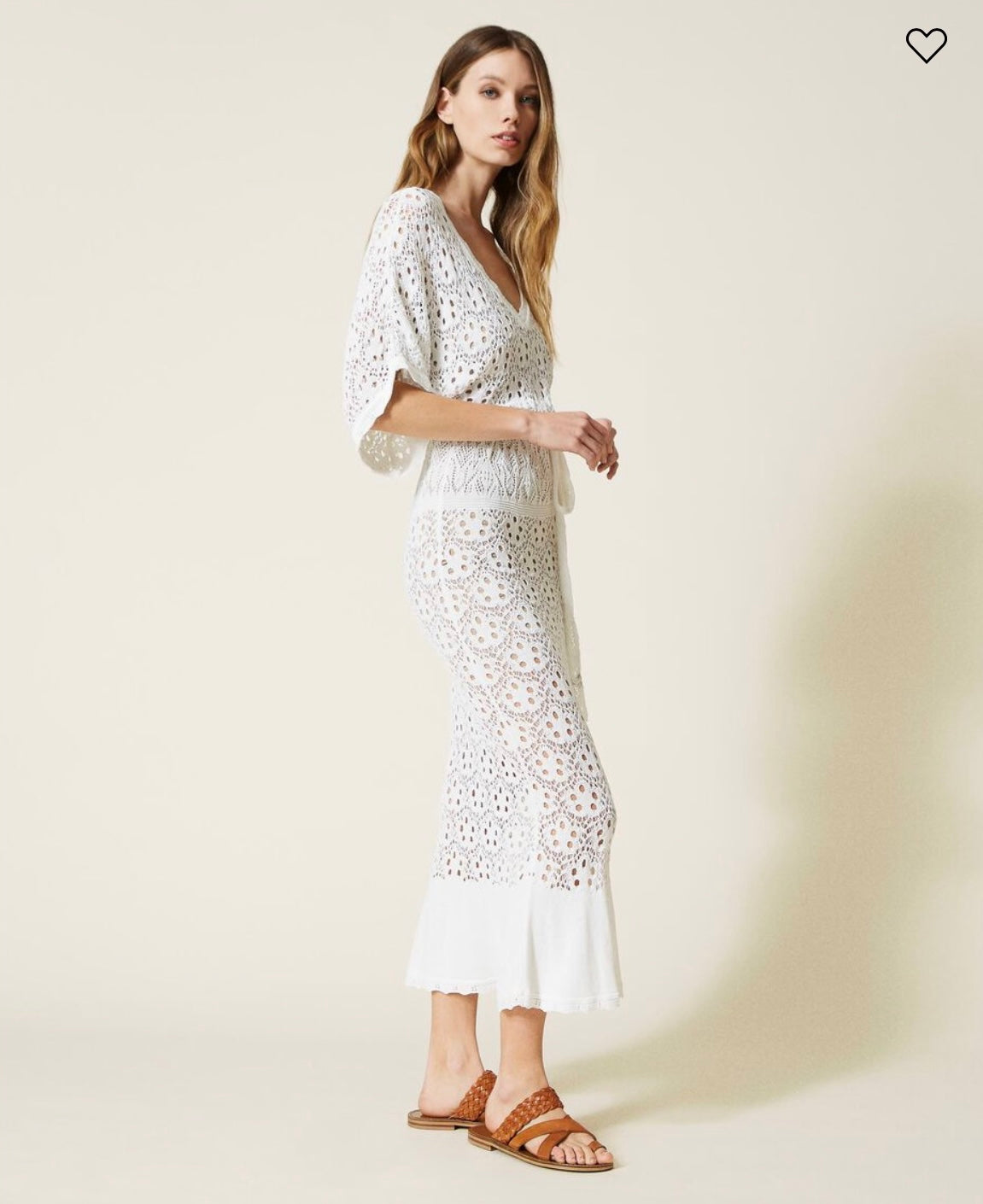 Abito lungo traforato a fiori