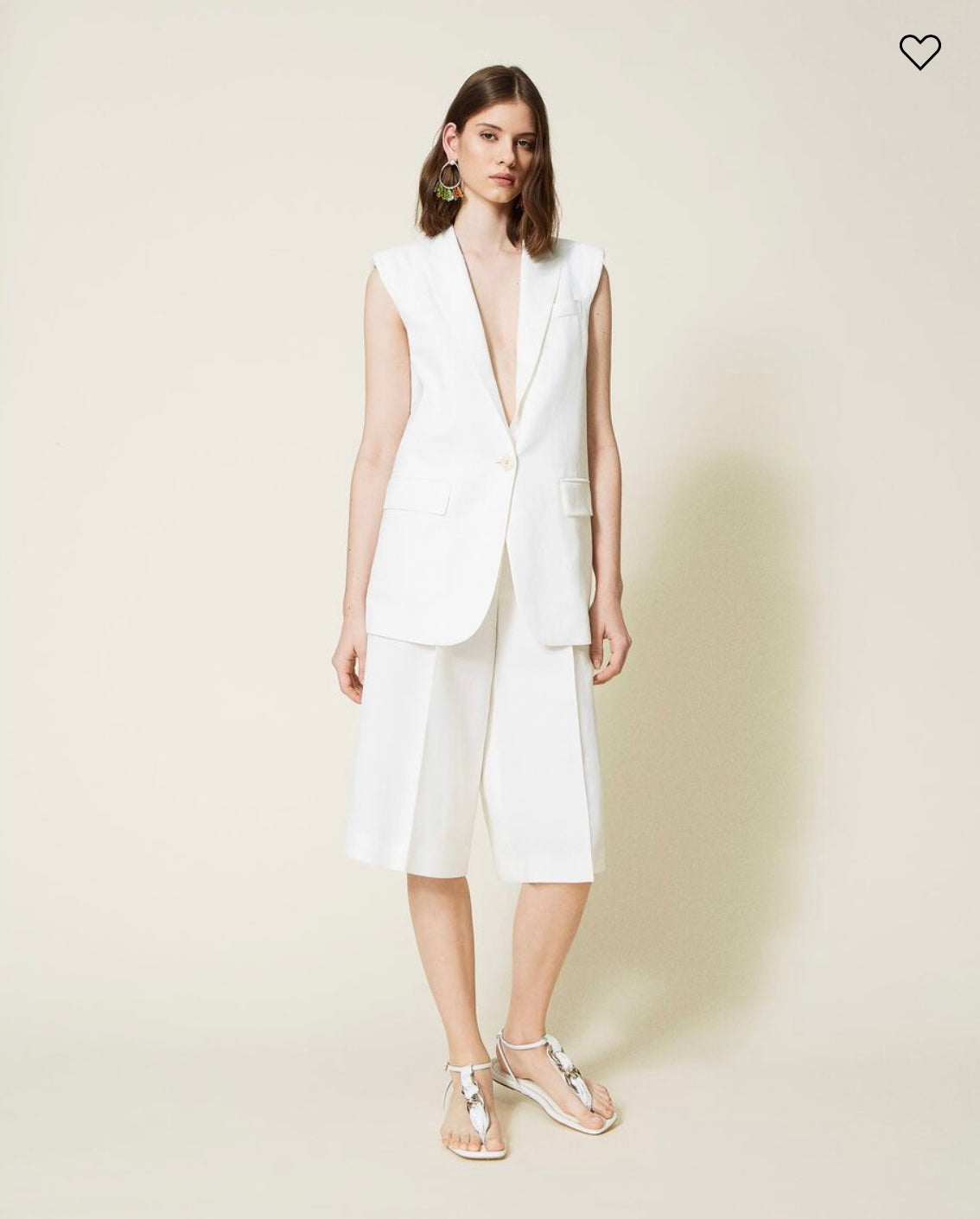 Linen blend twill waistcoat