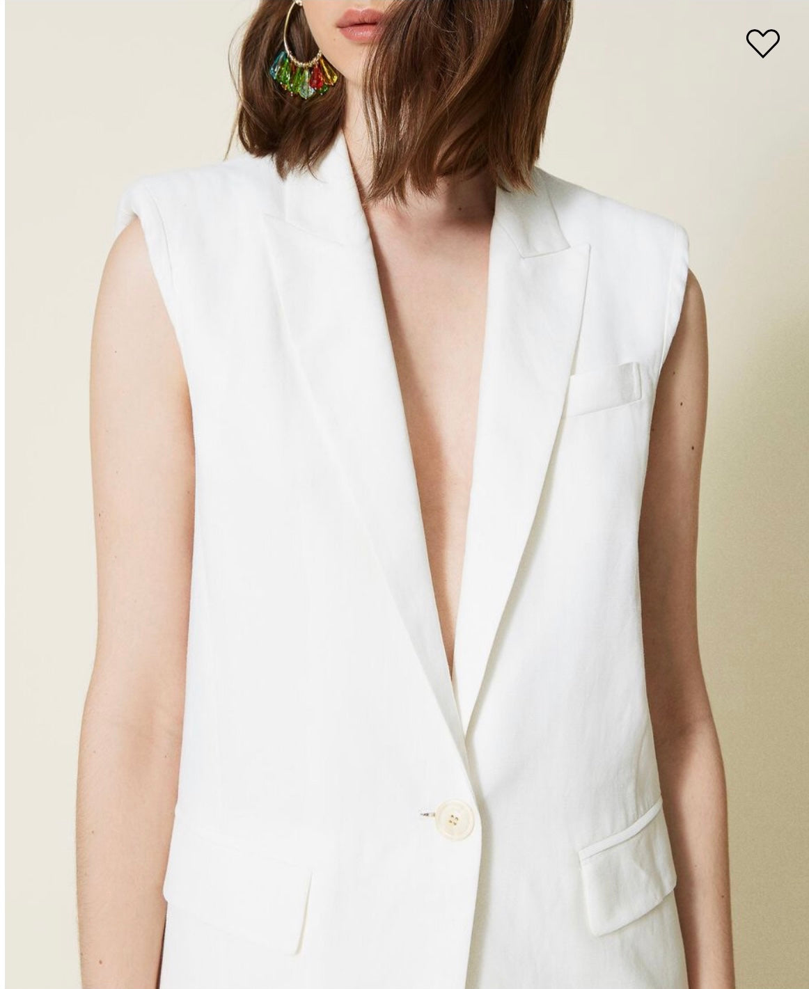 Linen blend twill waistcoat