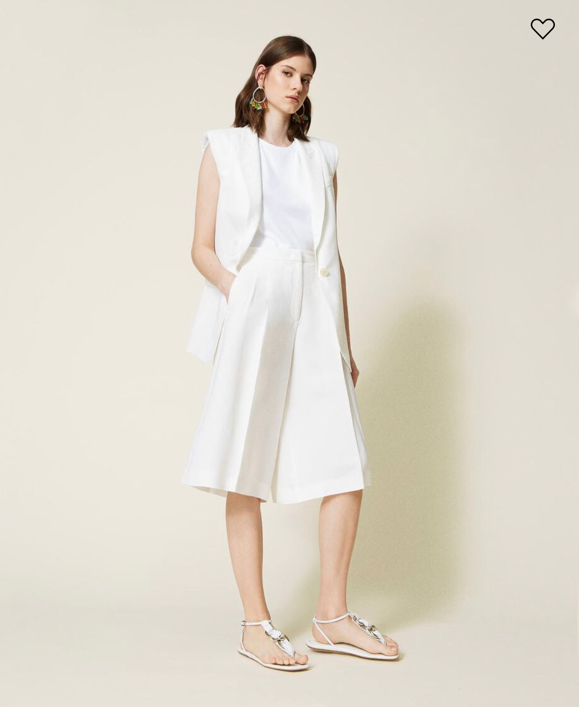 Linen blend twill waistcoat