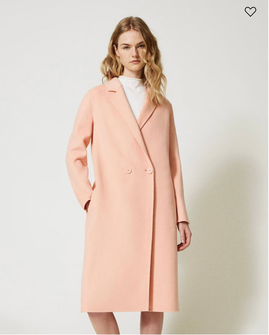 Doubled wool blend cloth coat