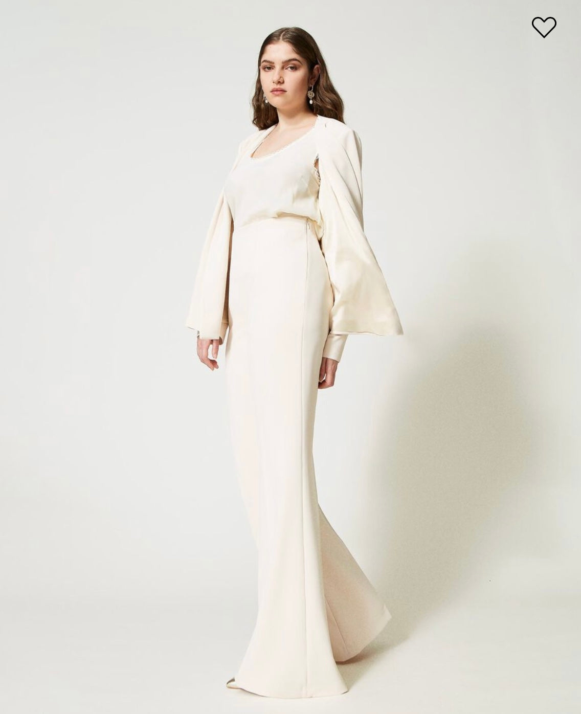 Flared crêpe cady trousers with pleats