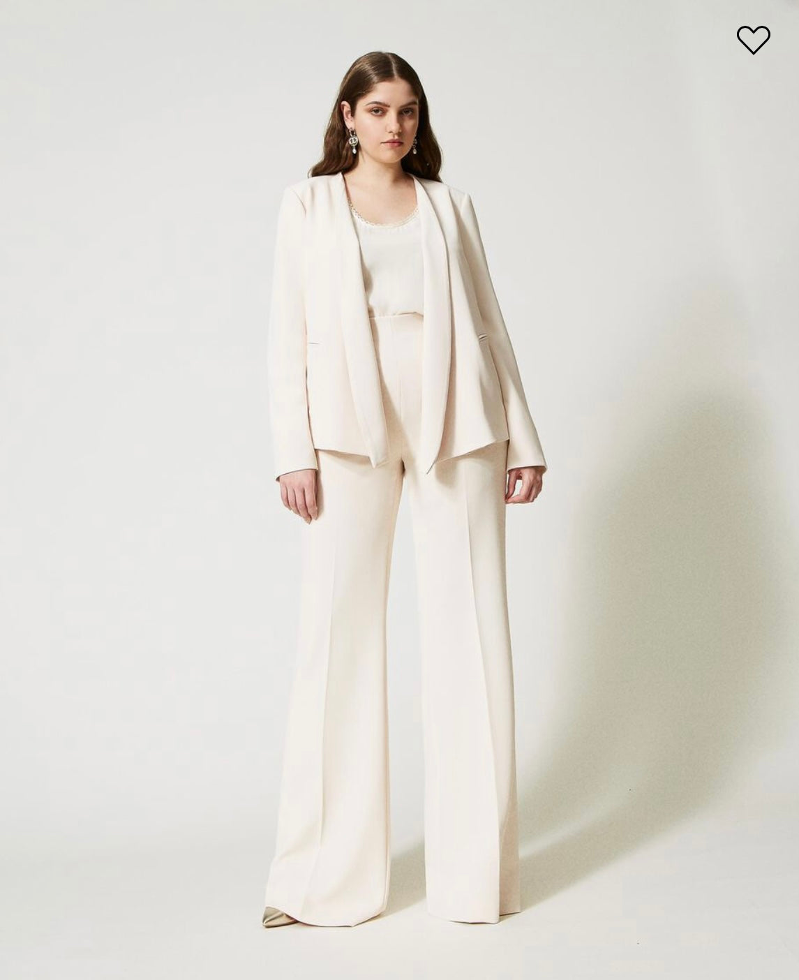 Flared crêpe cady trousers with pleats