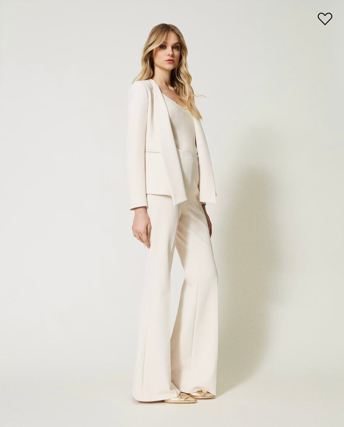 Flared crêpe cady trousers with pleats