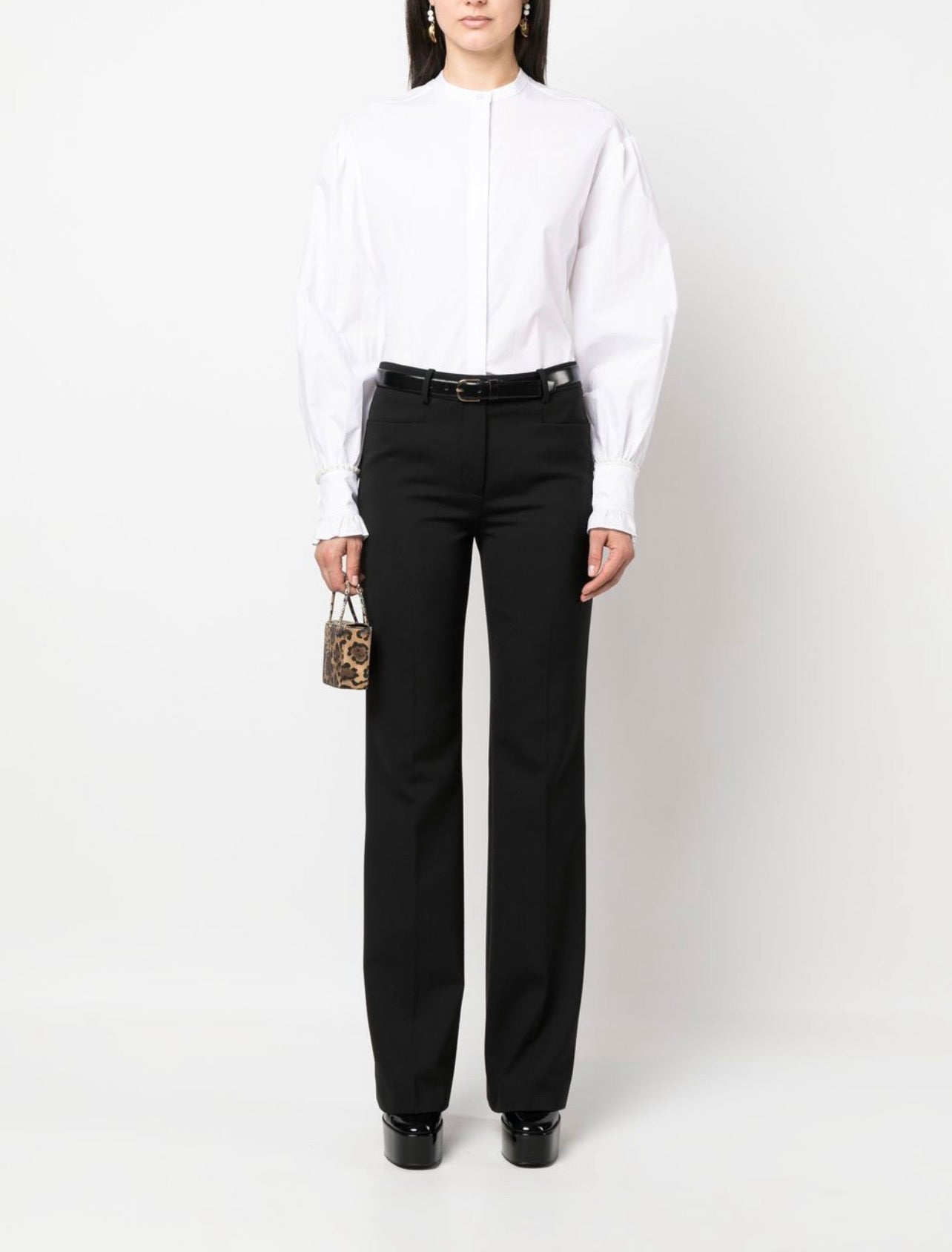 pearl-embellished cotton shirt