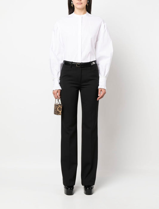 pearl-embellished cotton shirt