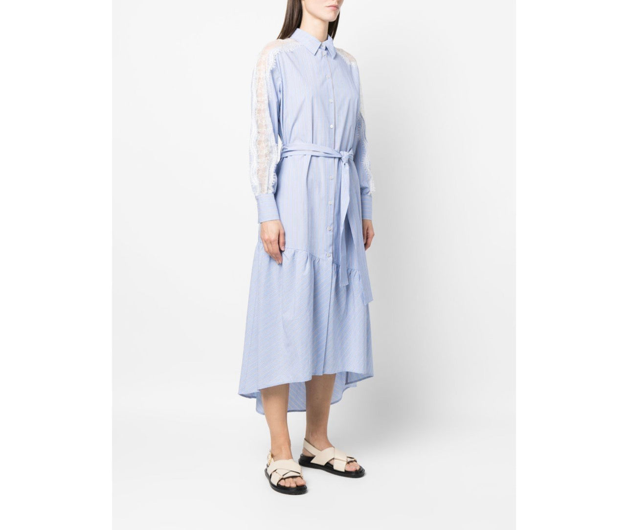 Stripe-print shirt dress