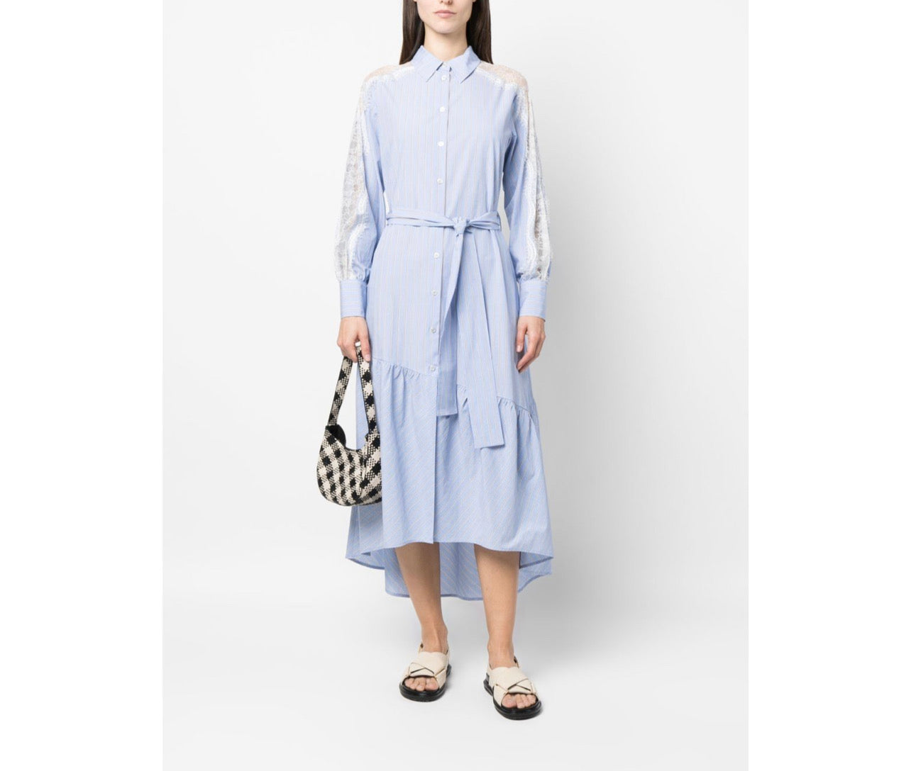 Stripe-print shirt dress