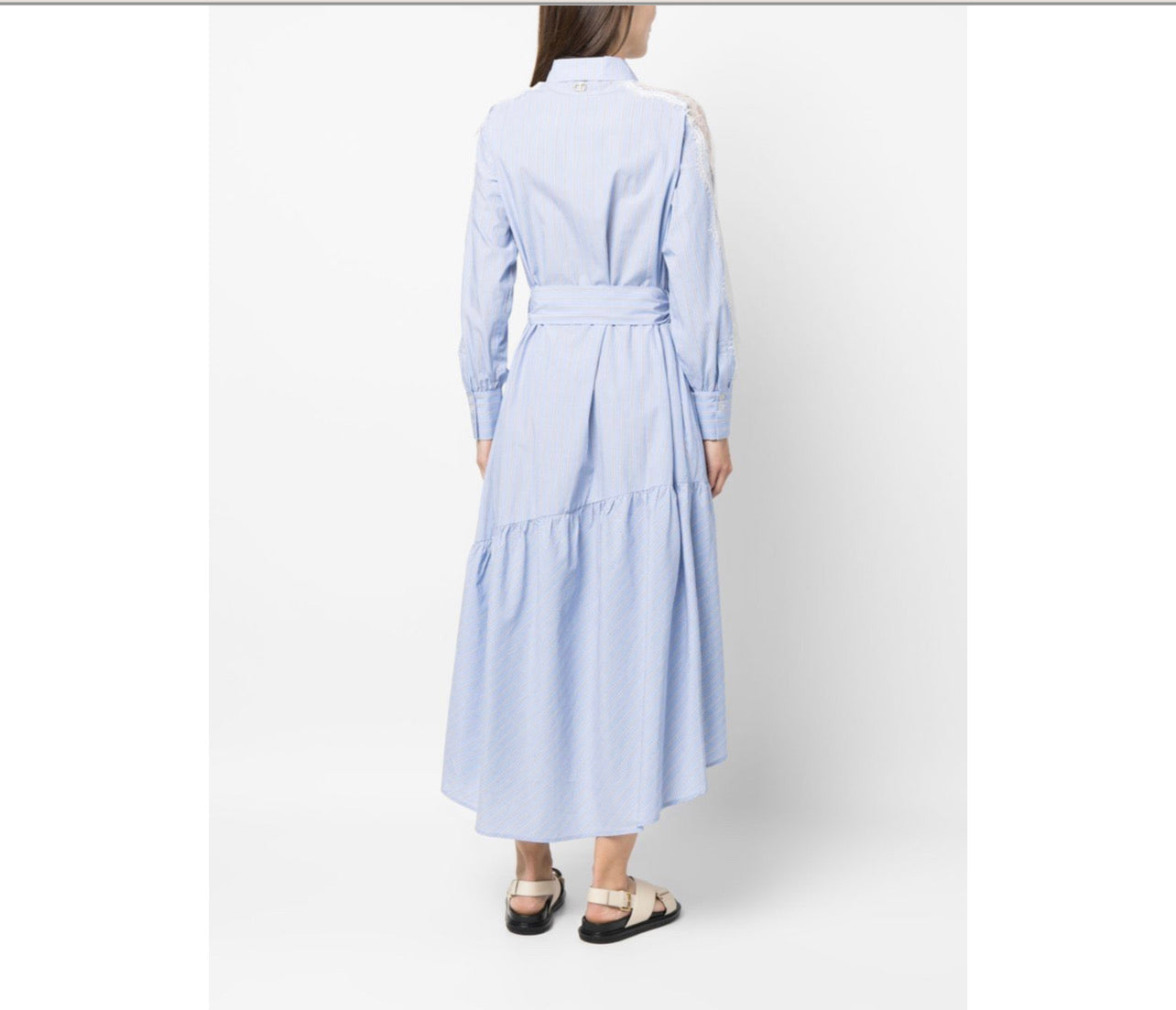 Stripe-print shirt dress