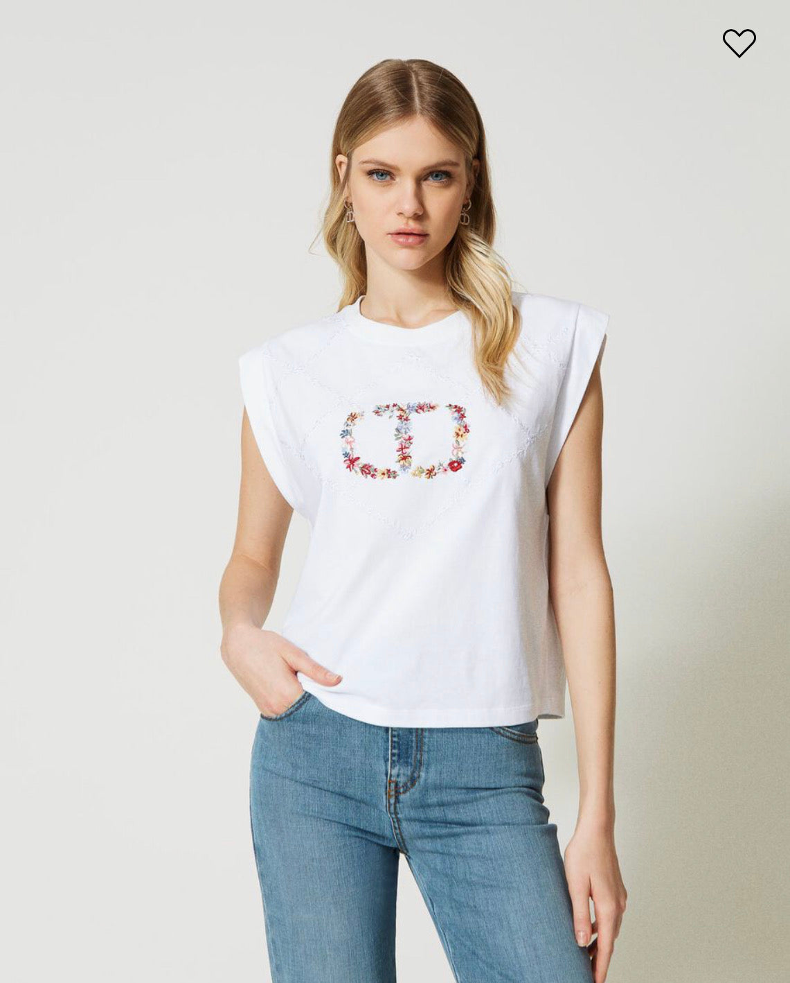 T-shirt with floral Oval T logo