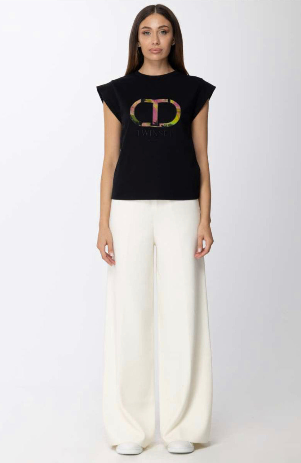 logo-waistband wide-leg track pants