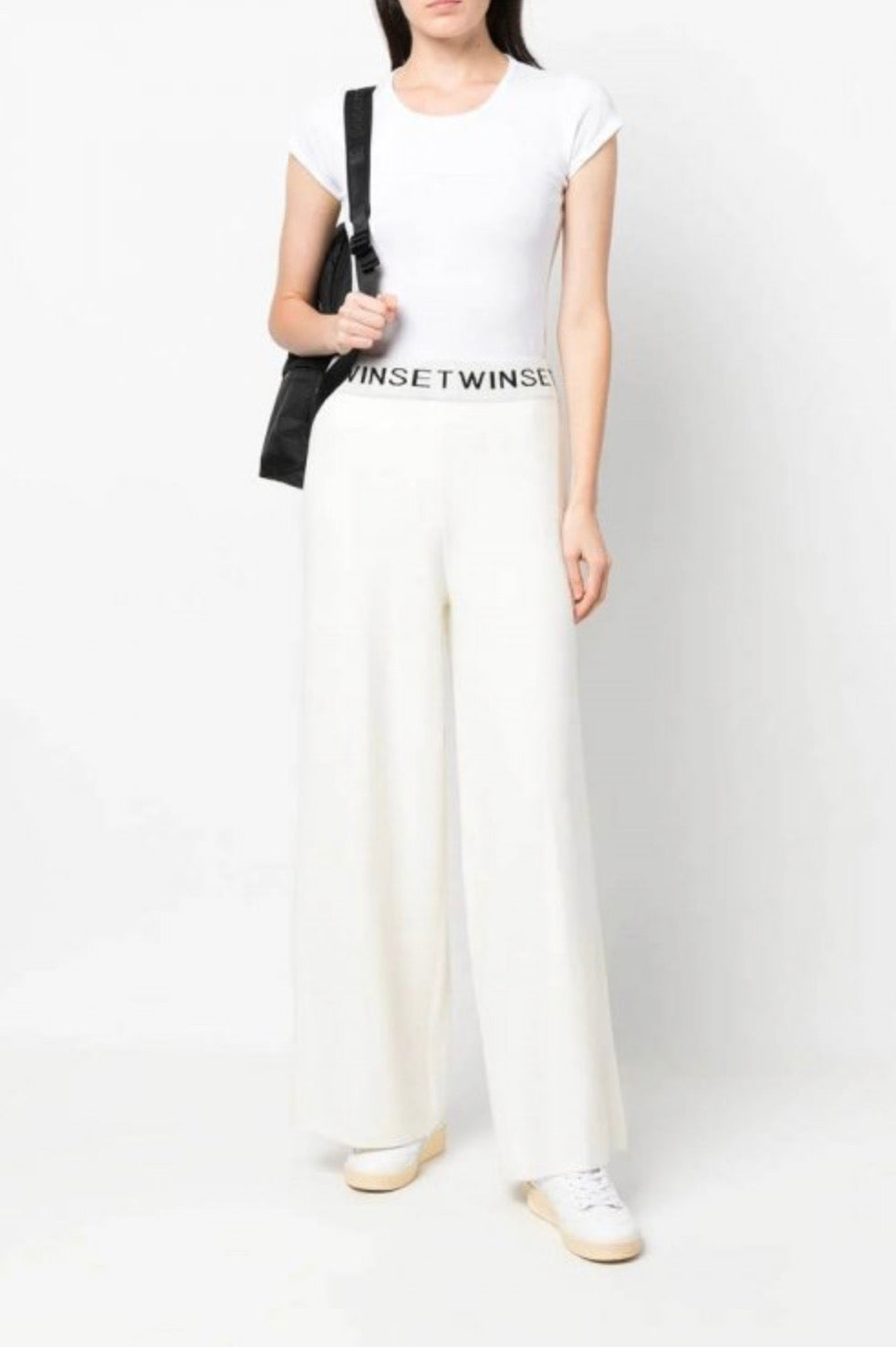 logo-waistband wide-leg track pants