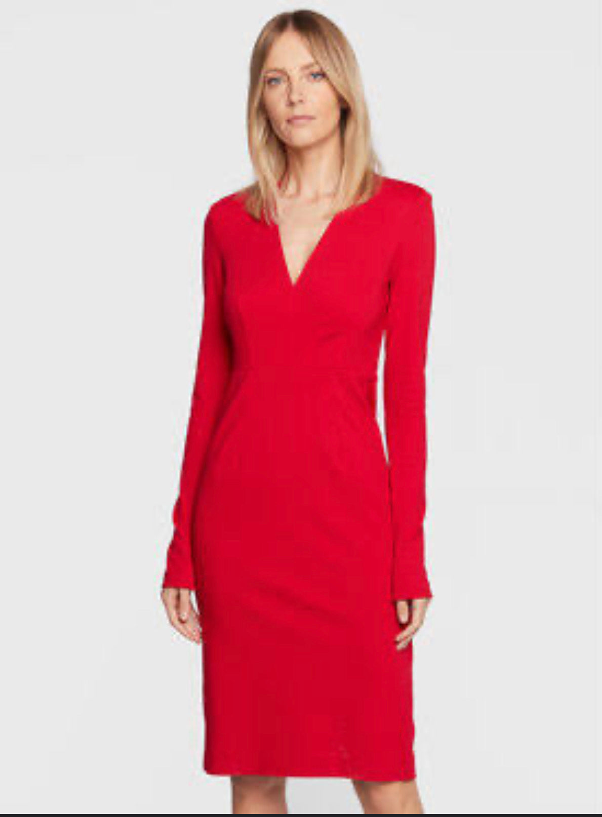 LONGUETTE DRESS WITH V-NECK