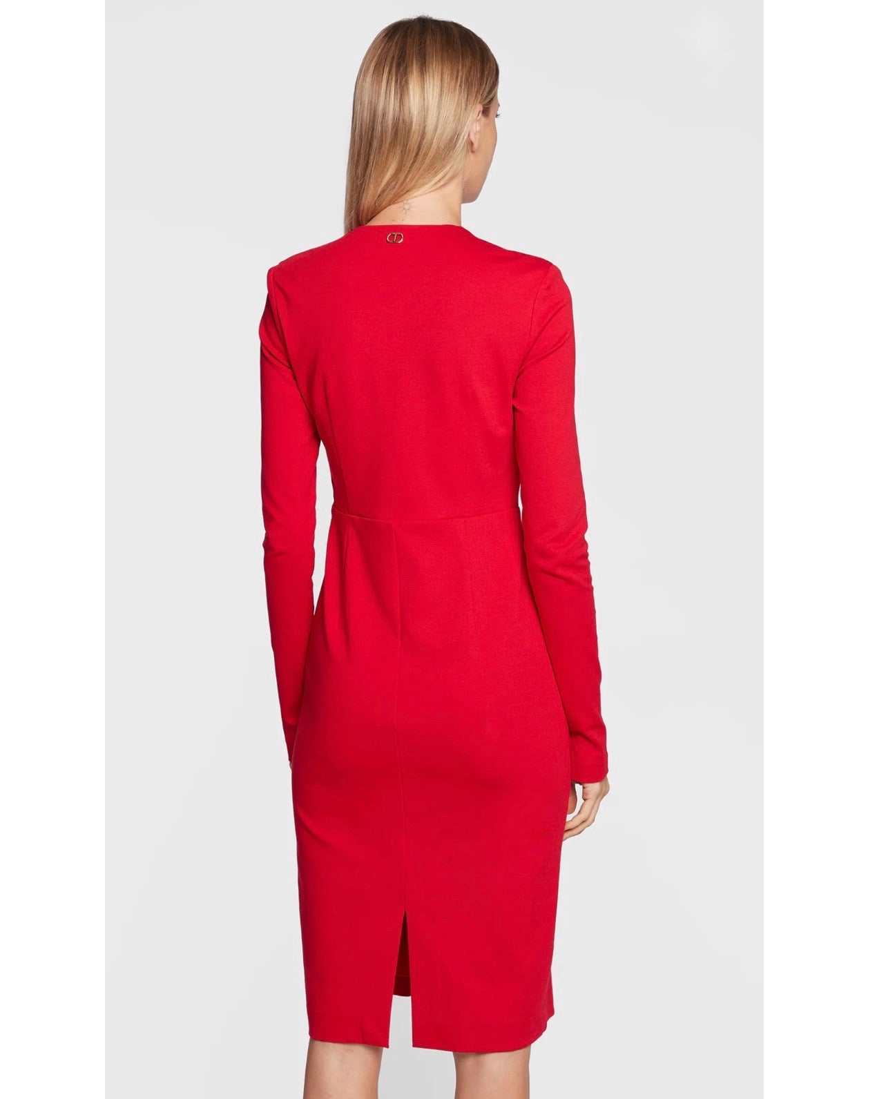 LONGUETTE DRESS WITH V-NECK