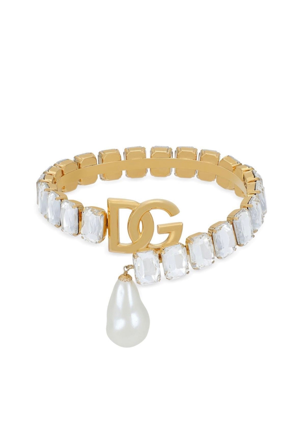 Dolce & Gabbana faux-pearl logo-lettering choker