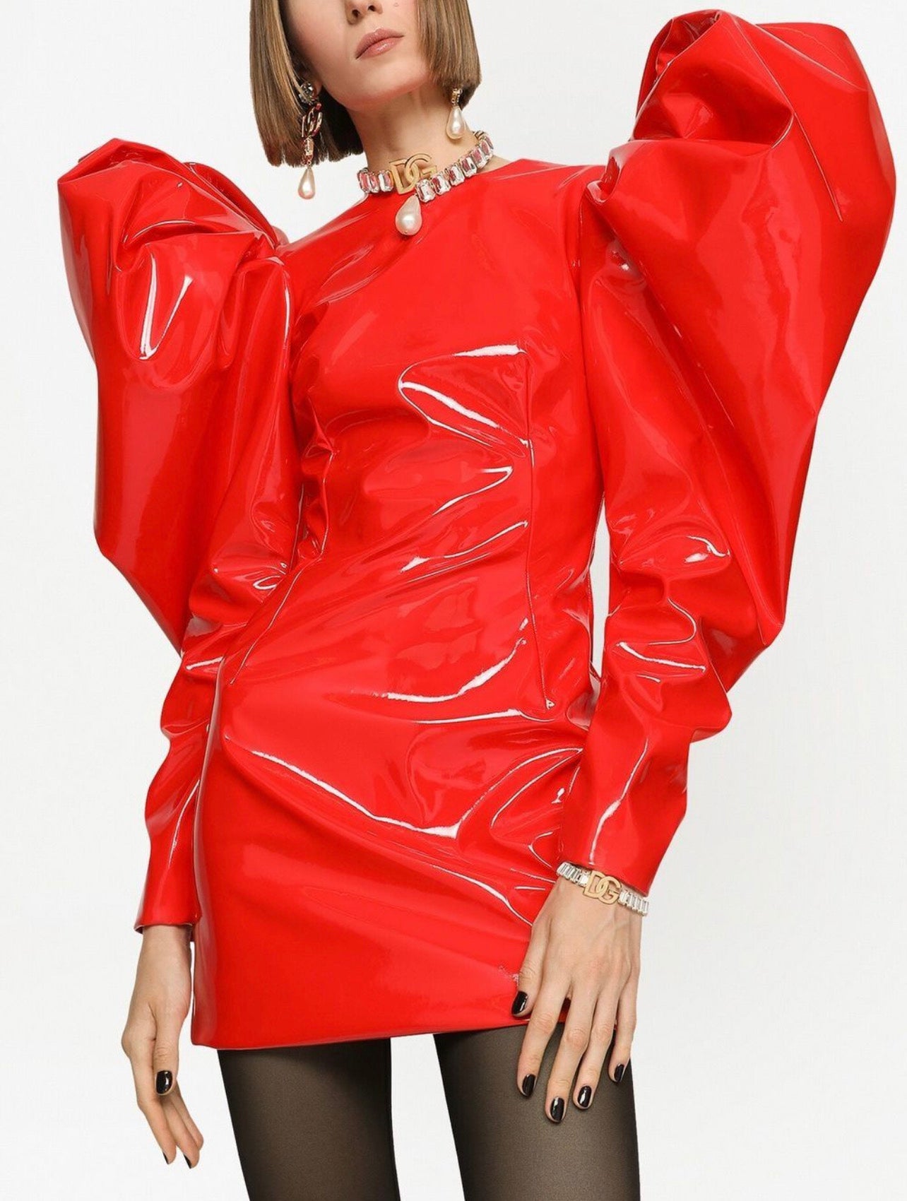 Dolce & Gabbana faux-pearl logo-lettering choker