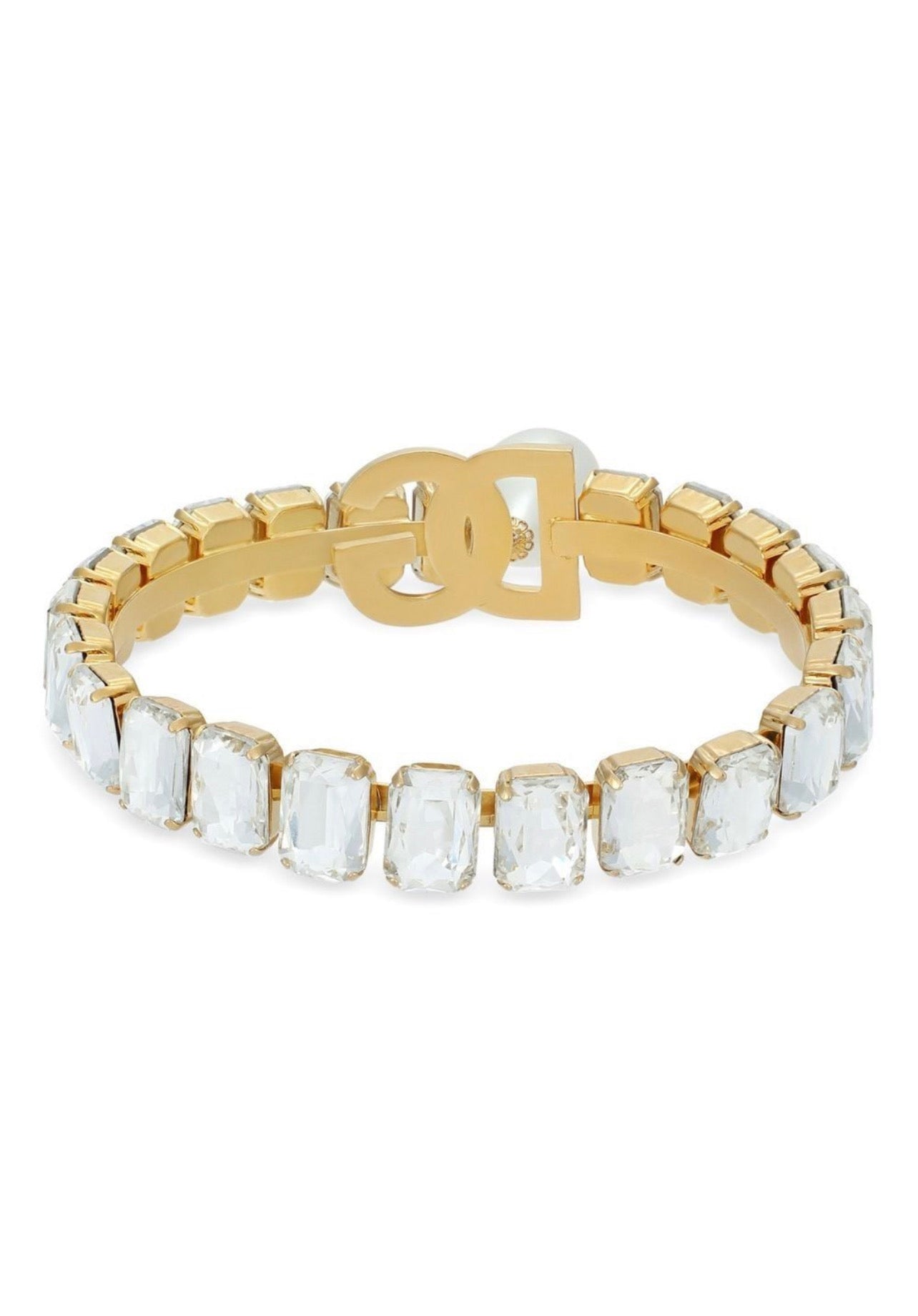Dolce & Gabbana faux-pearl logo-lettering choker