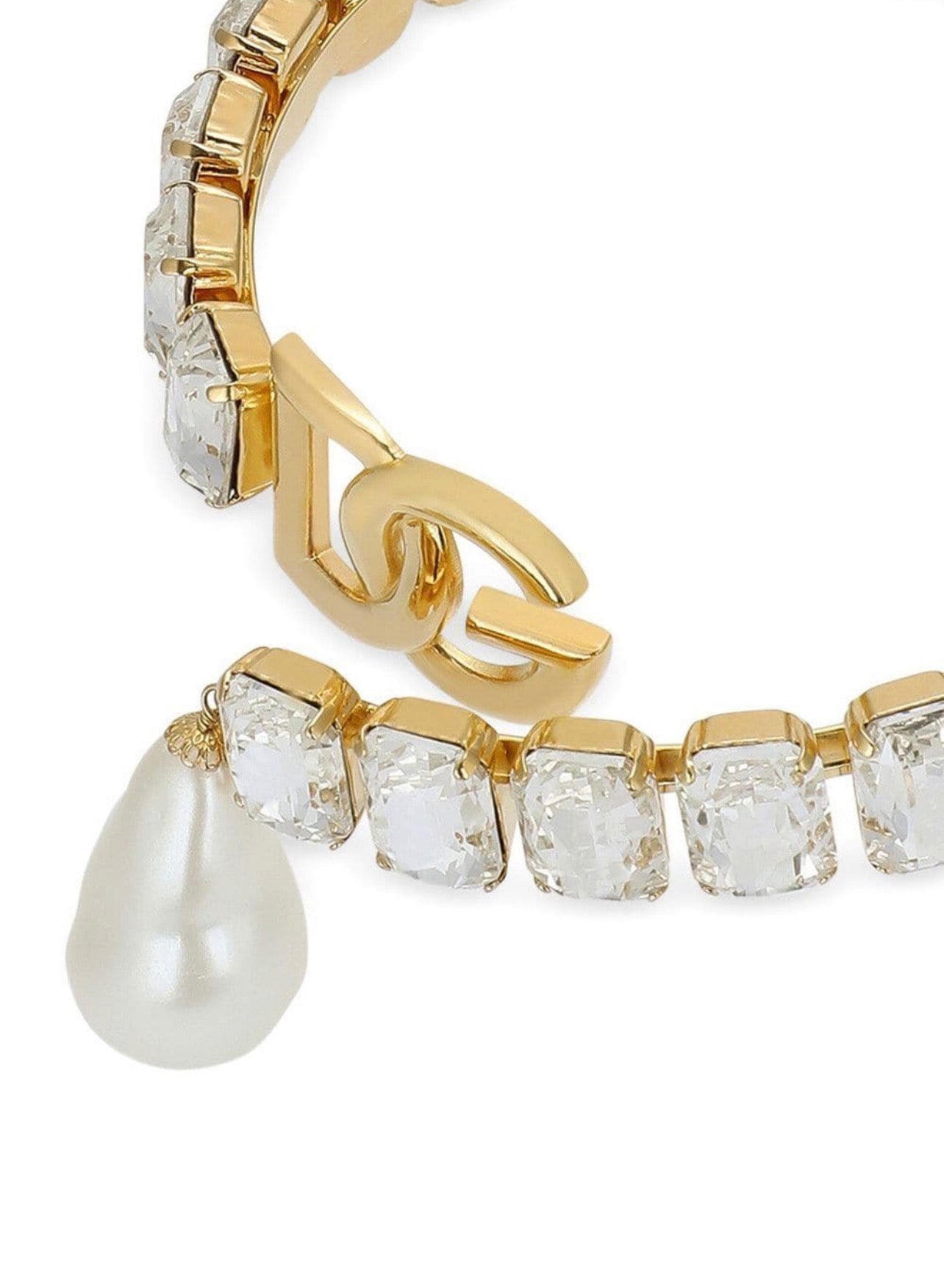 Dolce & Gabbana faux-pearl logo-lettering choker